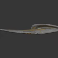 Futuristic Silver Winged Spaceship Featuring Aerodynamic Sleek Design And Metallic Structure 3d model