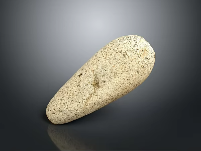 Natural White Speckled Stone With Irregular Shape For Decorative Material 3d model