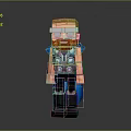 Pixel Art Superhero Character With Red Beard Blonde Hair And Blue Armor
