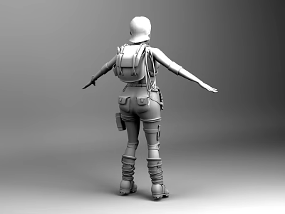 Modern game character Croft character 3d model Modern game character Croft character 3d model