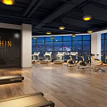 Modern Fitness Gym With Spacious Workout Area Various Exercise Equipment And Bright Lighting