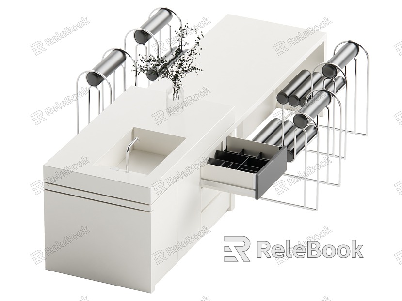 Modern Nakajima Dining Table and Chair Combination model