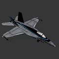 Gray Fighter Jet Model With Blue Stripes Cockpit And Landing Gear