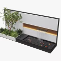 Modern Water Fountain With Green Plants Wall Feature And Gentle Water Flow In Decorative Basin