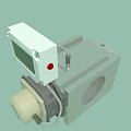 Industrial Equipment With White Control Panel Red Button And Gray Main Body