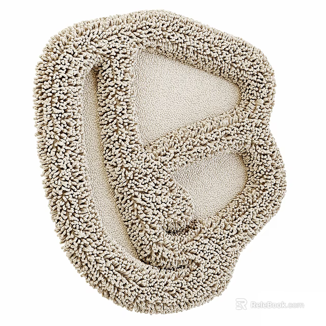 Unique Abstract Shaped Rug For Home Decor With Soft Texture 3d model 