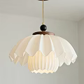 Modern White Pleated Chandelier With Black Brown Top Decoration And Elegant Design