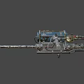 Pneumatic Weapon With Blue Gas Tank Metal Structure Long Rod And Cylinder