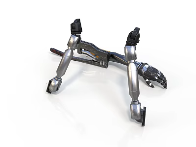 Robotic Character Bionic Leg Structure With Metallic Joints And Mechanical Design 3d model