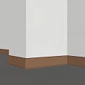 Elegant Gold Baseboard Lines Along White Wall And Light Floor Interior 3d model