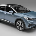 Blue Electric SUV Car Modern Design With Panoramic Sunroof Sporty Wheels And Front Grille