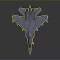 Blue Fighter Jet Featuring Transparent Cockpit Yellow Boarding Ladder Weapons Under Wings And Gray Background