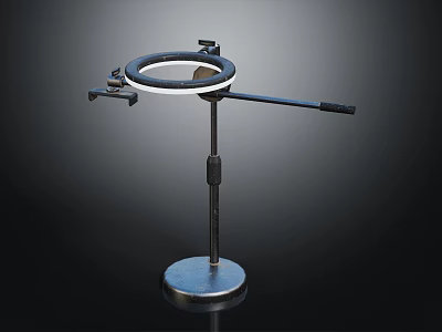 Adjustable Metal Furniture Support Stand With Circular Ring And Stable Base 3d model