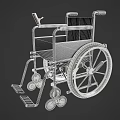 Standard Manual Wheelchair With Black Seat And Silver Metal Frame Structure