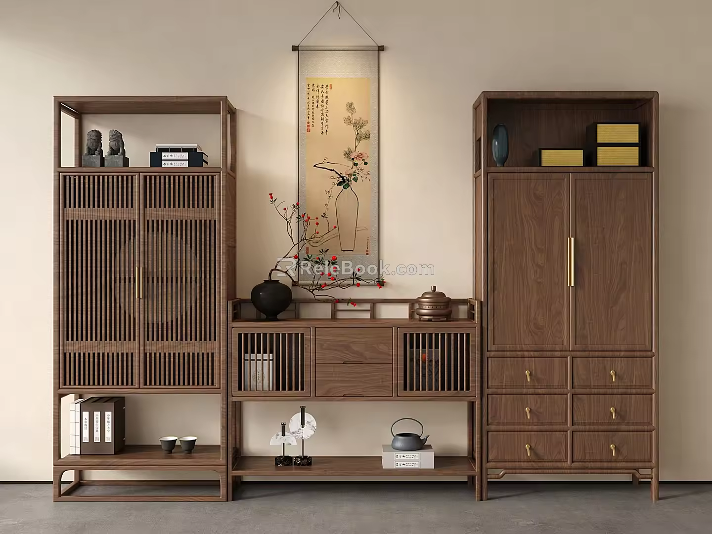Chinese-style Antique Rack Storage Rack Decorative Rack Sideboard Decorative Cabinet 3d model