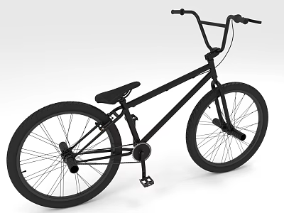 Black BMX Bicycle With High Handlebar And Compact Frame For Urban Riding 3d model