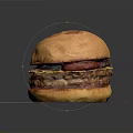 Delicious Juicy Burger With Toasted Bun Egg Patty And Fresh Veggies On Brown Paper