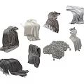 Various Styles Blankets And Shawls With Different Textures Neutral Colors Fringed Knitted Details
