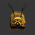 Yellow and Black Striped Caterpillar With Antennae on Shiny Surface