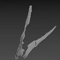 Elongated Skeletal Bones With Cracked Texture And Irregular Edges