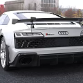 White Audi Sports Car With Aggressive Front Design