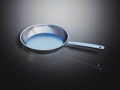 Stainless Steel Frying Pan With Comfortable Handle For Kitchen Cooking Needs 3d model