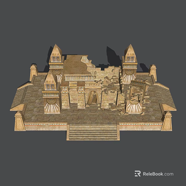 Historic European Architecture Featuring Ornate Towers Stone Steps And Intricate Design 3d model 