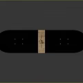 Stylish Black Skateboard With Wooden Stripe Grip Tape And Smooth Wheels