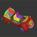 Red Children's Play Car Furniture With Yellow Blue Seats Colorful Wheels And WEEHA Lettering