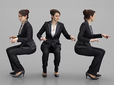 The modern woman who sits 3d model