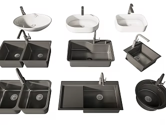 Modern dish washing basin 3d model