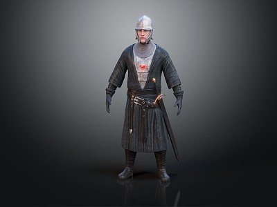 Modern Man Warrior Samurai Soldier 3d model