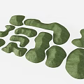 Green Irregular Grass Shaped Decorative Blocks For Landscape Design 3d model