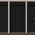 Modern Black Security Doors With Various Panel Textures For Home Entrance 3d model