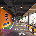 Modern Spartan Fitness Gym Interior With Elliptical Machines Exercise Floor Patterns And Natural Light