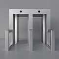 Silver Metal Security Access Control Gate With Transparent Barriers And Sensor Design
