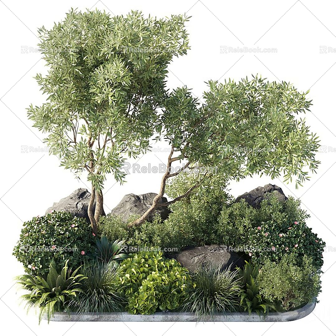 Modern Plant Plant Pile Landscape Combination 3d model