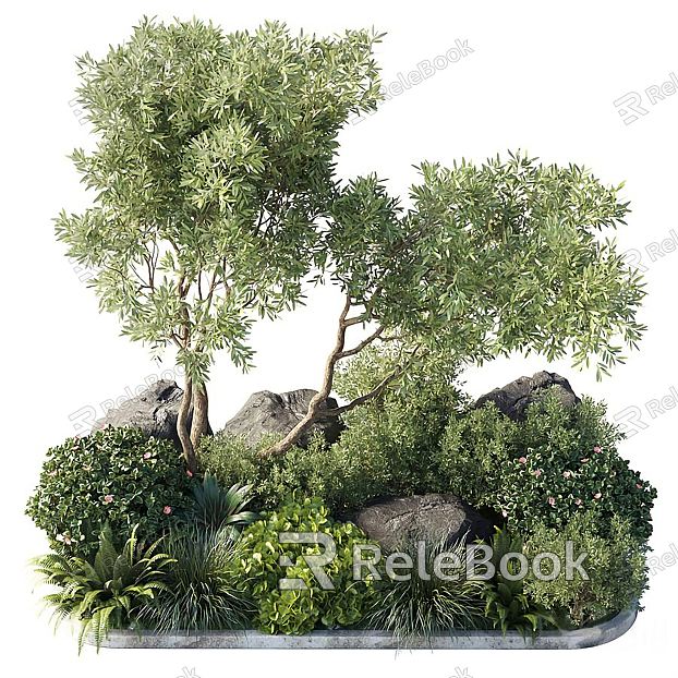 Modern Plant Plant Pile Landscape Combination model