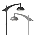 Black Outdoor Pole Light With Modern Design And Two Color Shade Options