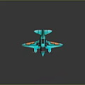 Turquoise Passenger Plane Featuring Orange Accents Streamlined Body Unique Wings And Cockpit Details