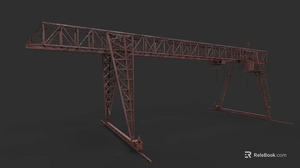Heavy Duty Industrial Gantry Crane With Steel Frame Structure For Lifting Operations 3d model 
