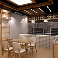 Modern Corridor Interior With Pink Walls Circular Windows Glass Partition Wooden Flooring And Recessed Lights