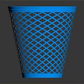 Blue Plastic Mesh Trash Can For Home Office Lightweight Durable Waste Bin 3d model