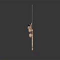 Elegant Jewelry Headpiece With Golden Radiant Strips And Pink Roses On Dark Background With Reflection