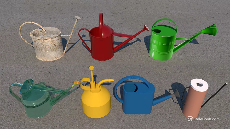 Colorful Bathroom Accessories With Various Designs And Functional Styles 3d model