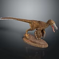 Realistic Winged Dinosaur Model With Brown Textured Skin And Open Mouth