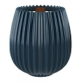 Minimalist White Ribbed Ceramic Vase With Smooth Surface For Home Decor 3d model