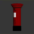 Red Vintage Postbox As Practical Household Item With Classic Design And Metal Base