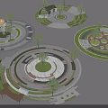 Circular Park Landscape Design With Central Green Areas Trees And Decorative Walkways