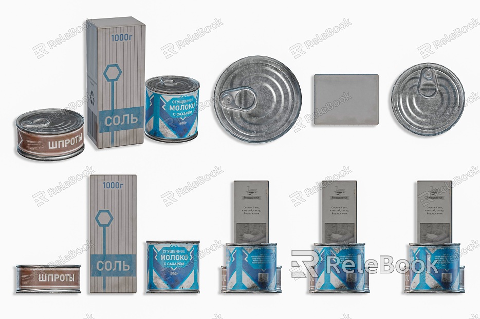 Modern Food Canned Food Canned Russian Food Canned Meat Canned Kitchen Food Canned Food Combo model